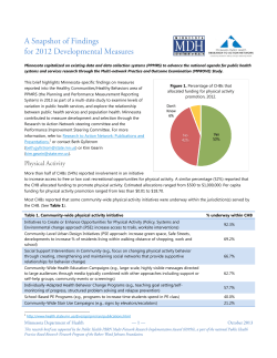 A Snapshot of Findings for 2012 Developmental Measures (PDF)