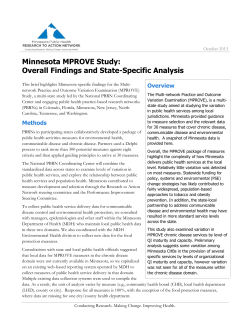 Minnesota MPROVE Study: Overall Findings and State-Specific Analysis (PDF)