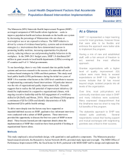 Local Health Department Factors that Accelerate Population-Based Intervention Implementation (PDF)
