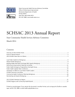 2013 SCHSAC Annual Report (PDF)