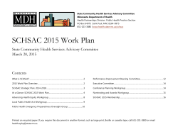 2015 SCHSAC Work Plan