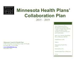 Minnesota Health Plans' Collaboration Plan 2015-2019 (PDF)