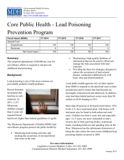 Core Public Health - Lead Poisoning Prevention Program (PDF: 280KB/2 pages)