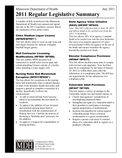 2011 Regular Legislative Summary (PDF: 148KB/2 pages)