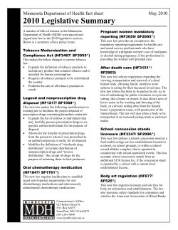 2010 Legislative Summary (PDF: 30KB/3 pages)