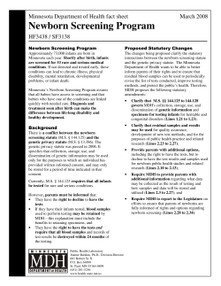 Newborn Screening Program (PDF: 124KB/2 pages)