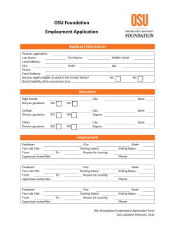 OSU Foundation Employment Application