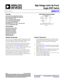 AnaDev ADG5419, SPDT &Acirc;&plusmn;15V.pdf