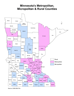 Metropolitan, Micropolitan and Rural Counties in Minnesota