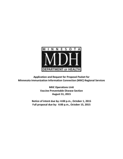 Application and Request for Proposal Packet for Minnesota Immunization Information Connection (MIIC) Regional Services (PDF)