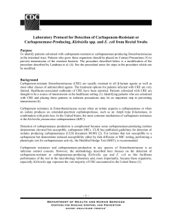 Laboratory protocol for Detection of CRE and CP-CRE from Rectal Swabs (PDF)