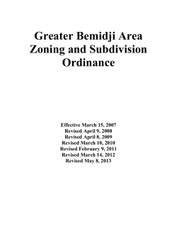 Greater Bemidji Area Zoning and Subdivision Ordinance, Updated 2013