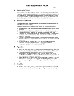 City of Grand Rapids 2011 Snow Ice Control Policy