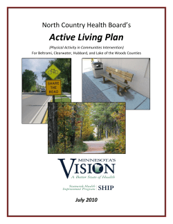North Country Health Board s 2010 Active Living Plan