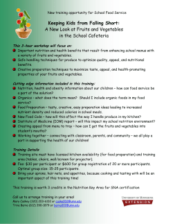 Keeping Kids from Falling Short: A New Look at Fruits and Vegetables in the School Cafeteria