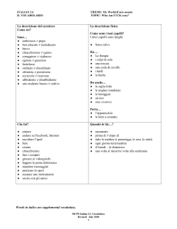 Italian 2A Vocabulary