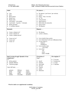 Italian 1A Vocabulary