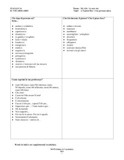 Italian 3A Vocabulary