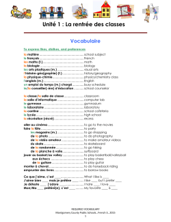 French 3 Required Vocabulary