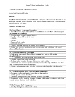 Mental and emotional health