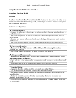 Mental and emotional health