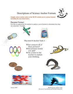Descriptions of Science Anchor Formats