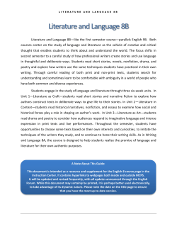 Literature and Language 8B