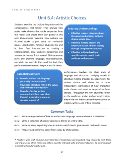 Unit 4--Artistic Choices