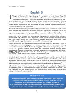 English 6 Overview