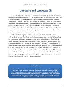 Literature and Language 9B