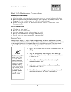Unit 3--Challenging Perspectives