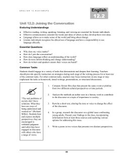 Unit 2--Joining the Conversation