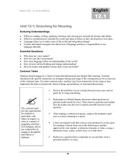Unit 1--Searching for Meaning