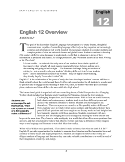 English 12 Overview: Global Perspectives in a Changing World