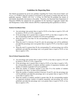 Special Ed Glance Guidelines for Reporting Data 2012-2013