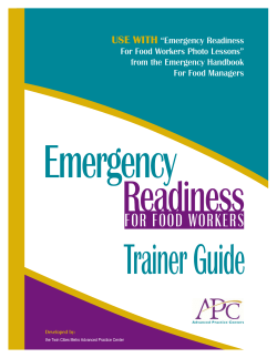 Emergency Readiness for Food Workers Training Guide (PDF: 900KB/75 pages)
