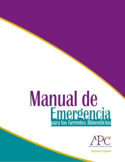 Spanish - Emergency Handbook for Food Managers (PDF: 1.69MB/62 pages)