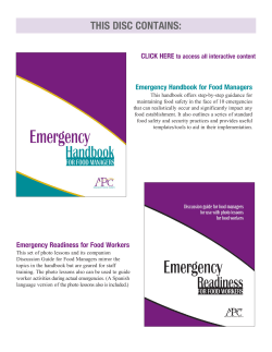 Emergency Handbook for Food Managers (PDF: 1.59MB/60 pages)