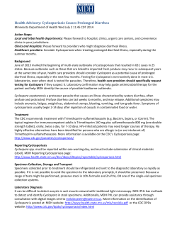 Health Advisory: Cyclosporiasis Causes Prolonged Diarrhea (PDF)