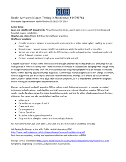 Health Advisory: Mumps Testing in Minnesota (#1479076) (PDF)