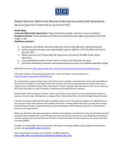 Health Advisory: Multi-State Measles Outbreak Associated with Disneyland (#1520521) (PDF)