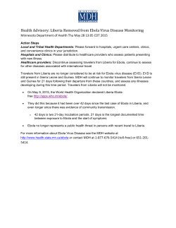 Health Advisory: Liberia Removed from Ebola Virus Disease Monitoring (PDF)