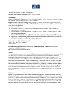 Health Advisory: MERS-CoV Update (PDF)
