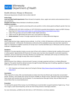 Mumps in Minnesota (PDF)