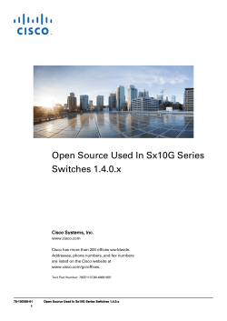 Open Source Document for Cisco 10XG Series Switches Software Version 1.4.0.x