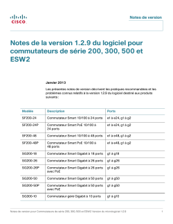 Release Notes for 200, 300 and 500 Series Switches Software Version 1.2.9 (French)