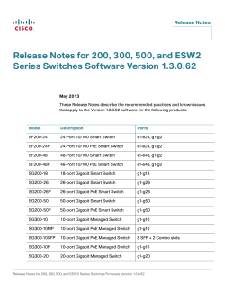 Release Notes for 200, 300, 500, and ESW2 Series Switches Software Version 1.3.0.62