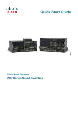 Cisco Small Business 200 Series Smart Switches Quick Start Guide