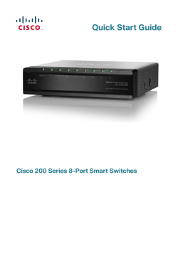 Cisco 200 Series 8-Port Smart Switches Quick Start Guide