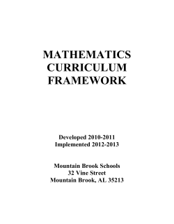 Introduction to the Mathematics Framework